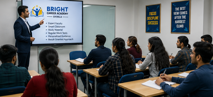Students attending SBI PO coaching classes at Bright Career Academy Shimla