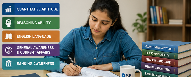 SBI PO syllabus preparation covering reasoning aptitude English and current affairs